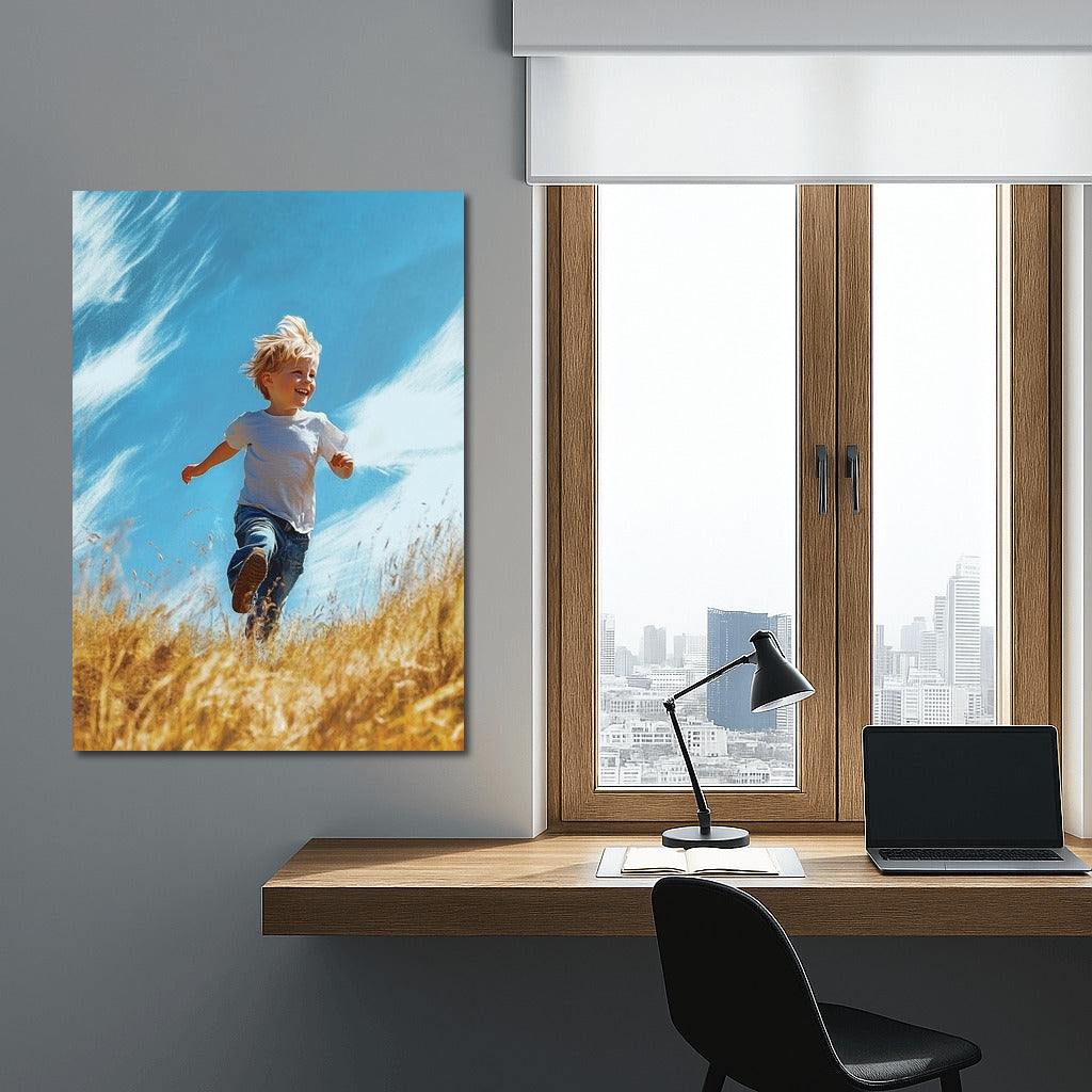 Childhood's Glow in the Golden Fields