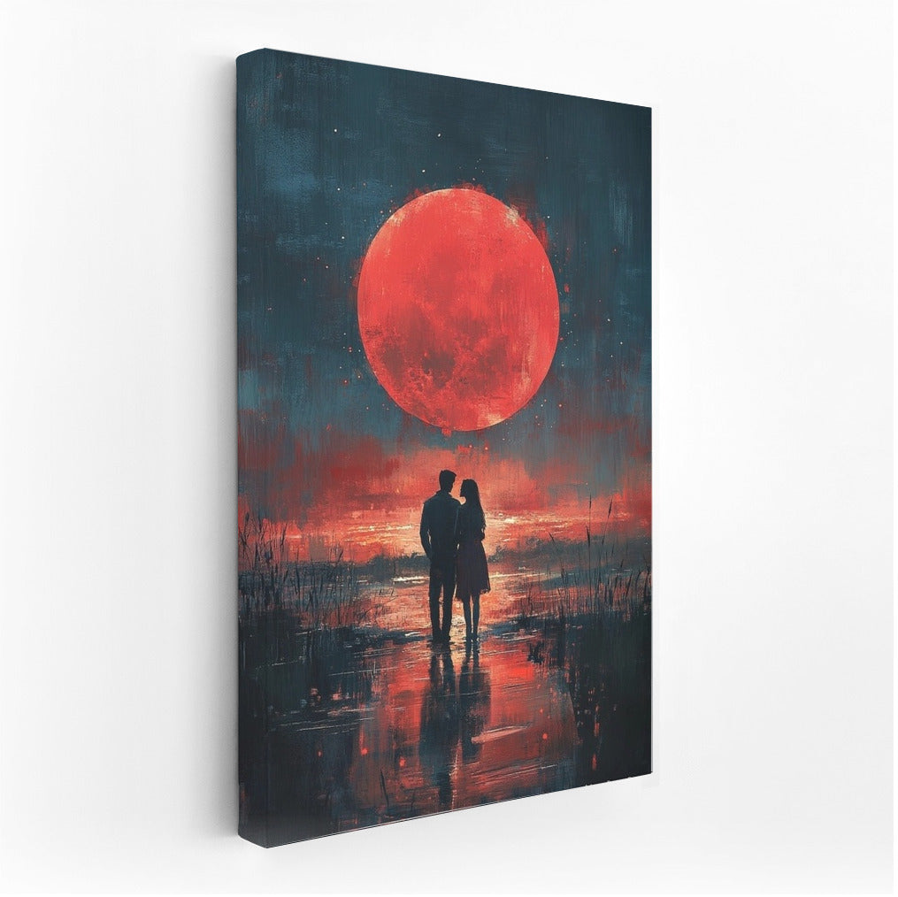 Silhouettes under the Scarlet Moon