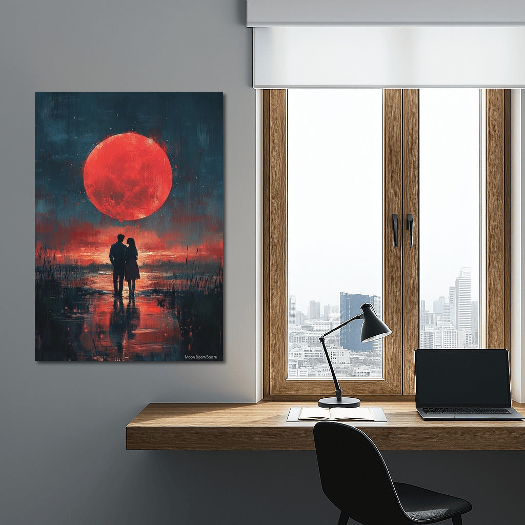 Silhouettes under the Scarlet Moon