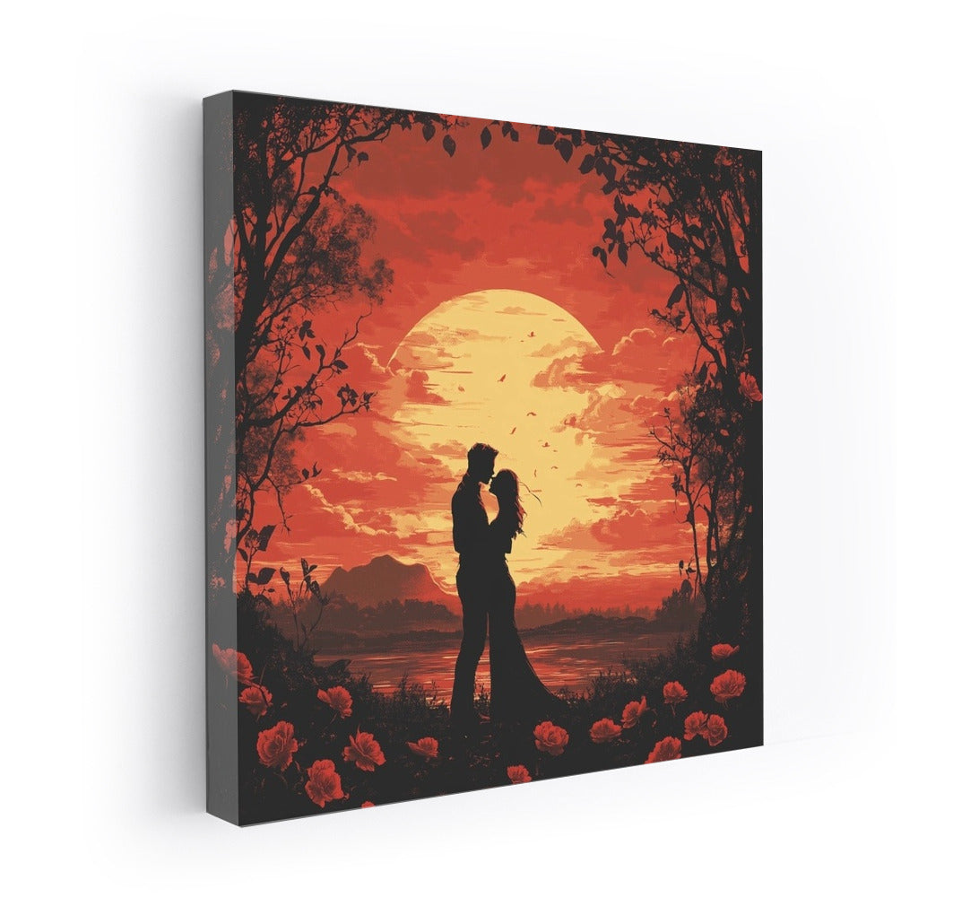 Dance of Silhouettes in the Sunset Flame