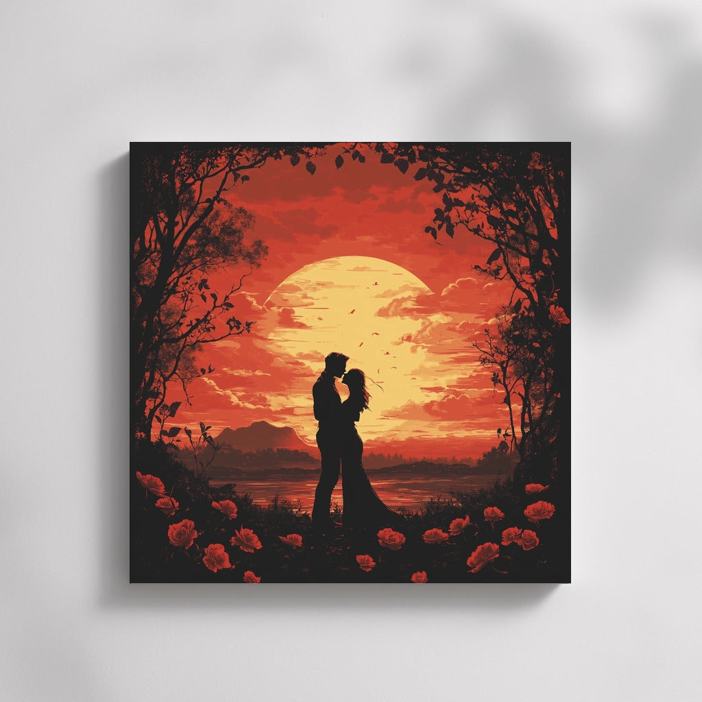 Dance of Silhouettes in the Sunset Flame