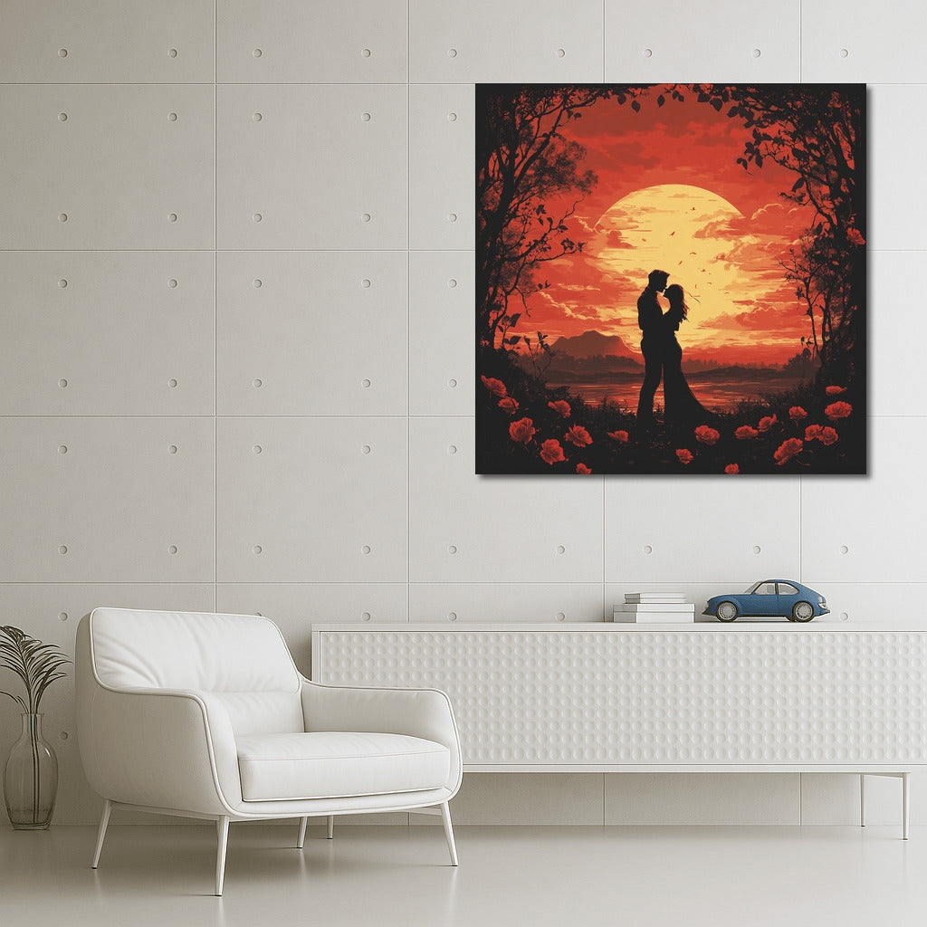Dance of Silhouettes in the Sunset Flame