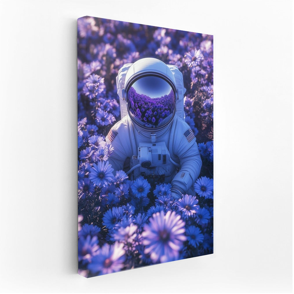 Harmony of the Universe: Astronaut in Purple Bloom