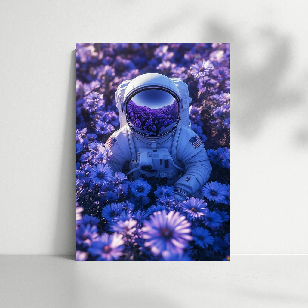 Harmony of the Universe: Astronaut in Purple Bloom