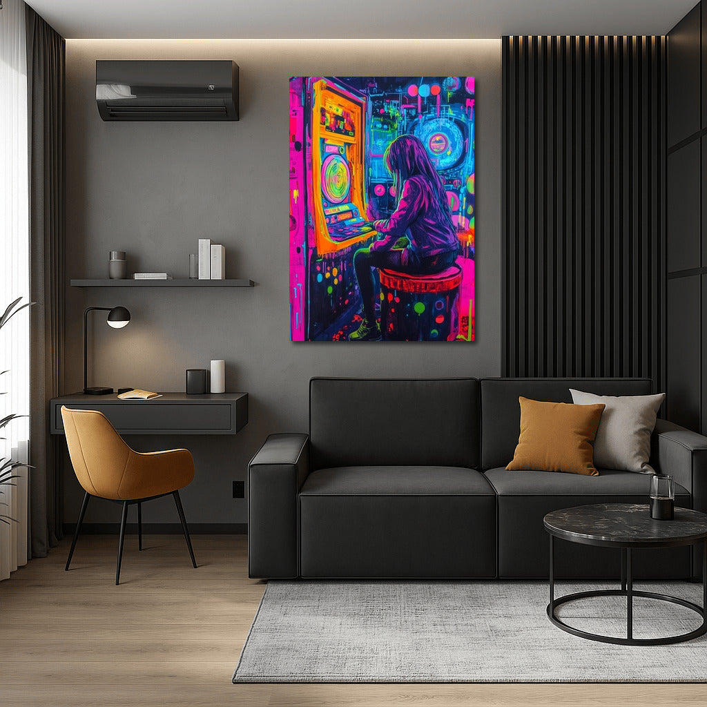Neon Guardian of Arcade Dreams
