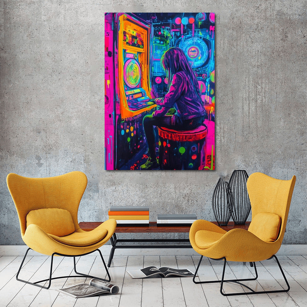 Neon Guardian of Arcade Dreams