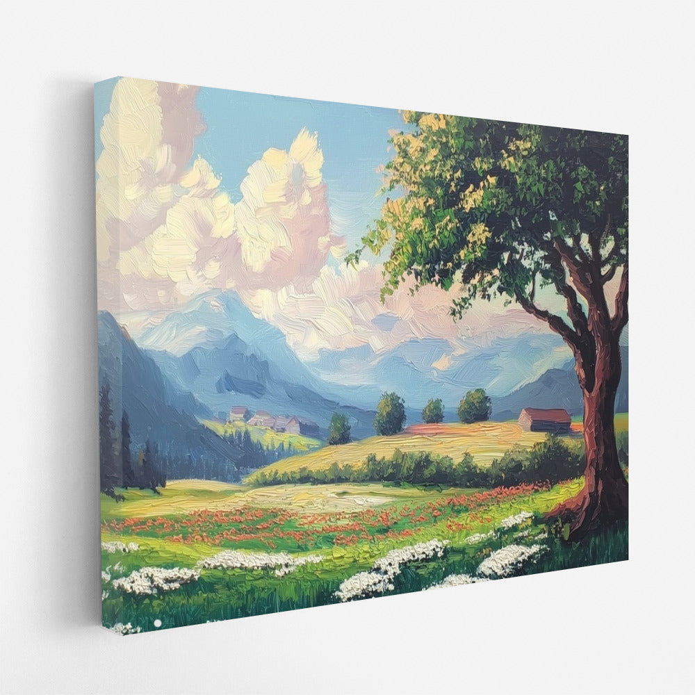 Harmony of Mountains and Flowers