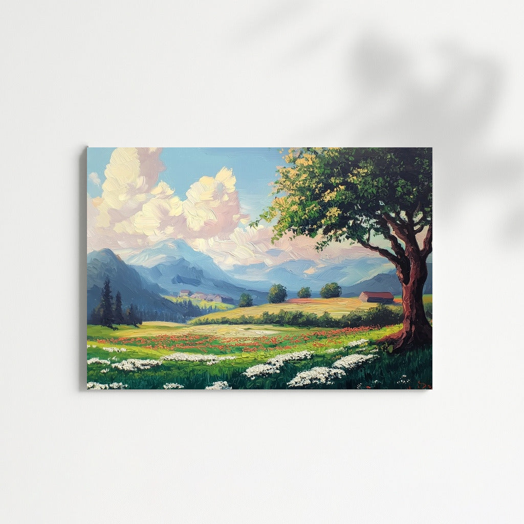 Harmony of Mountains and Flowers