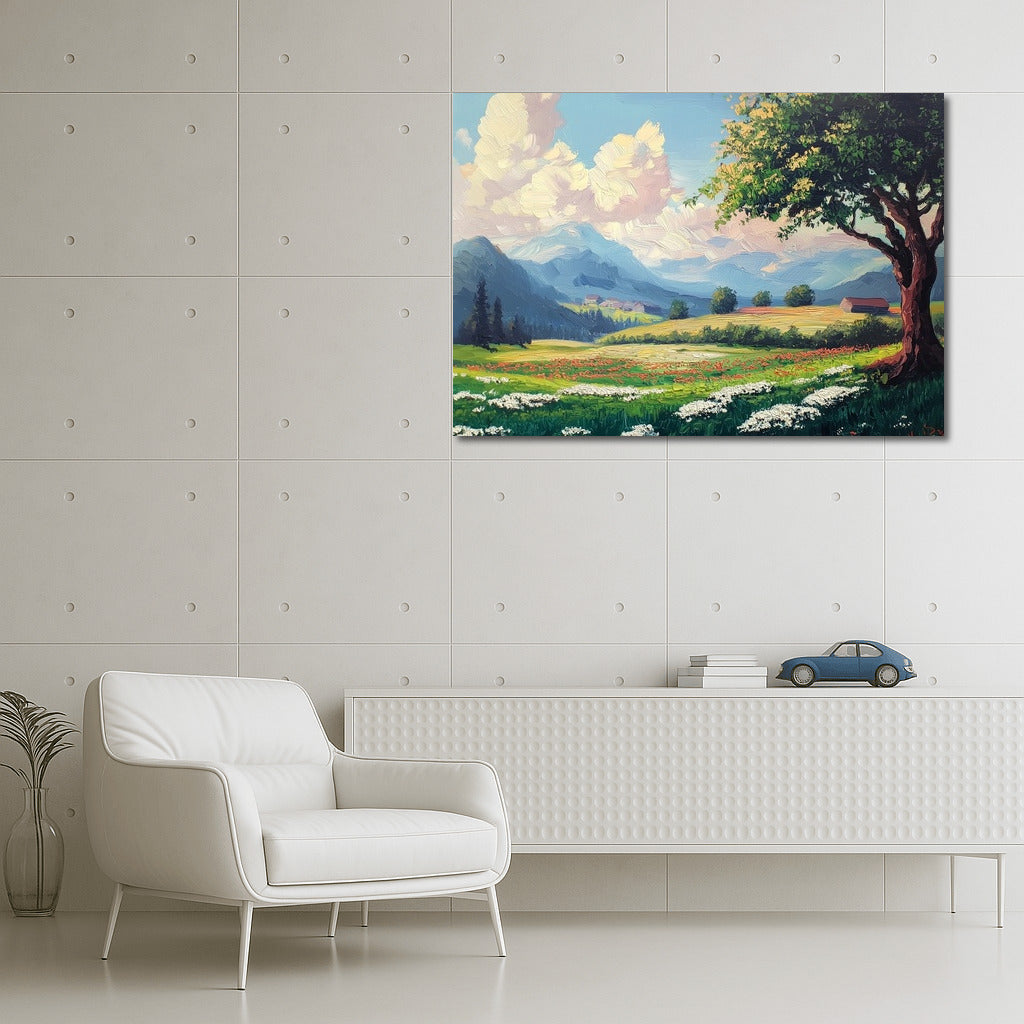 Harmony of Mountains and Flowers