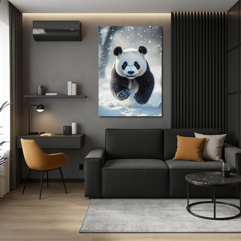 Panda Whirlwind in the Snow Curtain