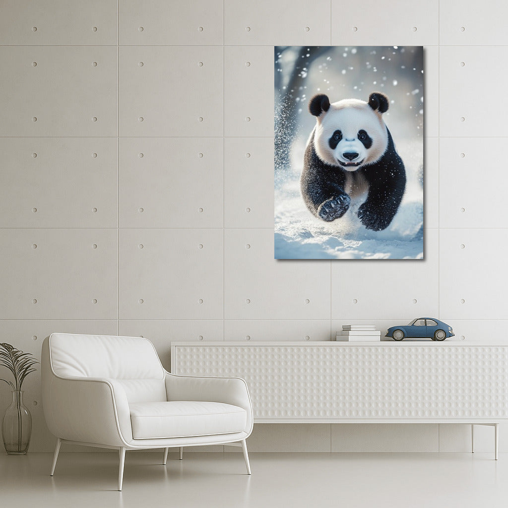 Panda Whirlwind in the Snow Curtain