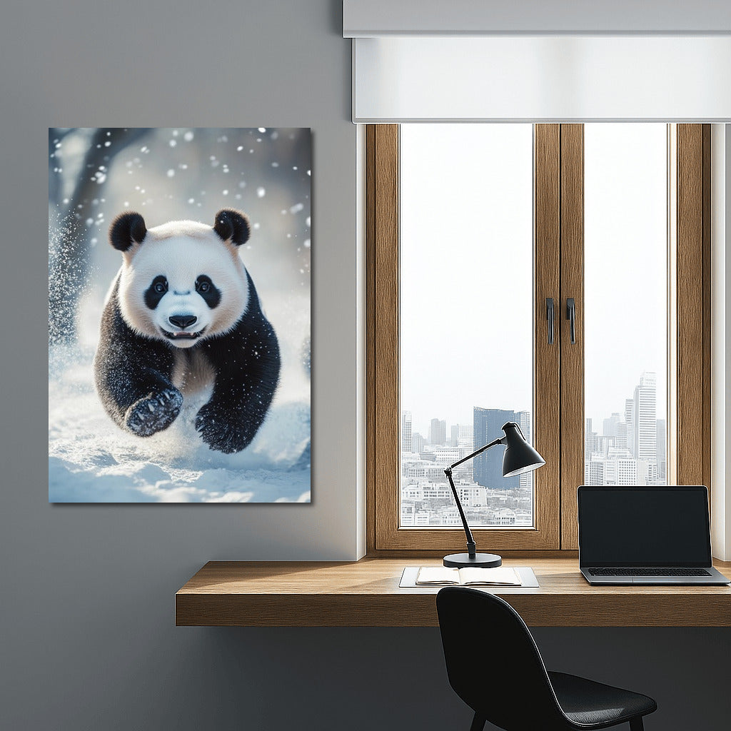 Panda Whirlwind in the Snow Curtain