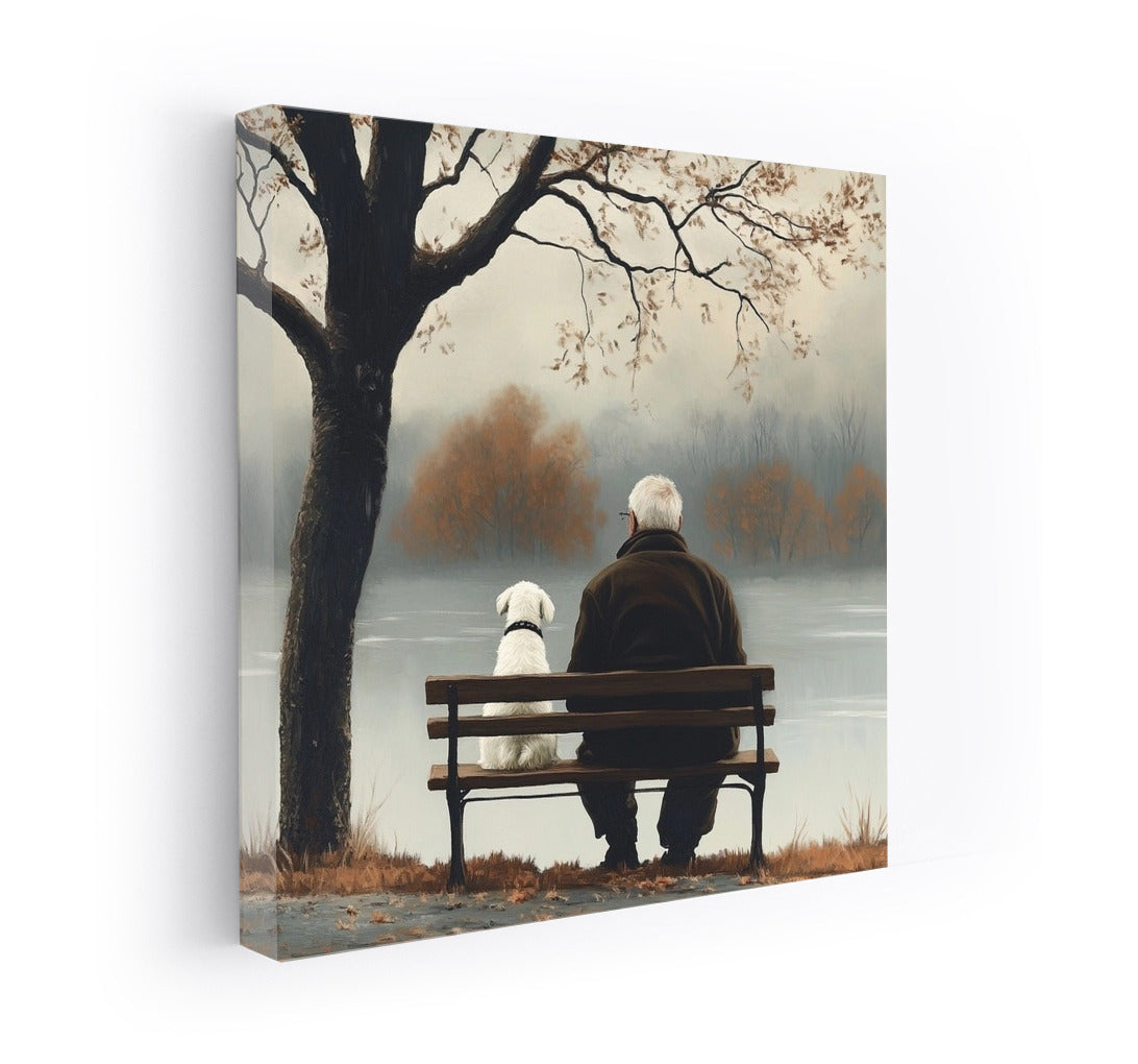 Autumn partners by the lake