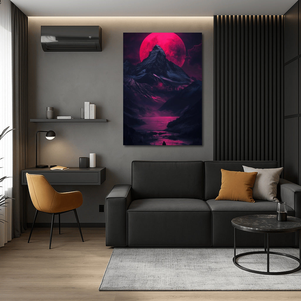 Moon Himalayas in Pink Light