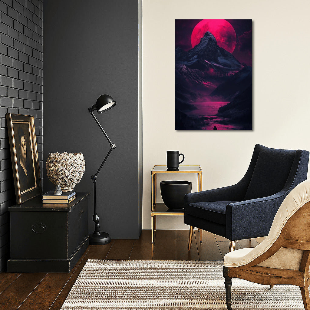 Moon Himalayas in Pink Light