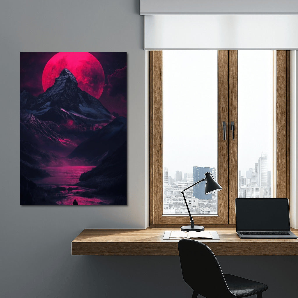 Moon Himalayas in Pink Light