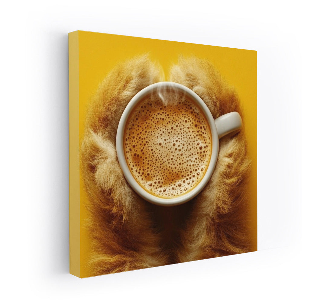 Coffee Paws: Comfort on a Bright Background