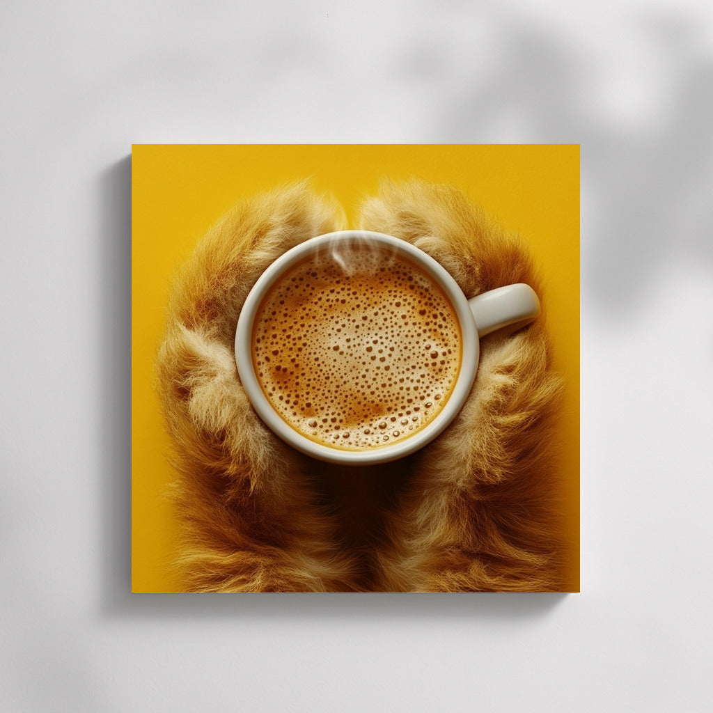 Coffee Paws: Comfort on a Bright Background