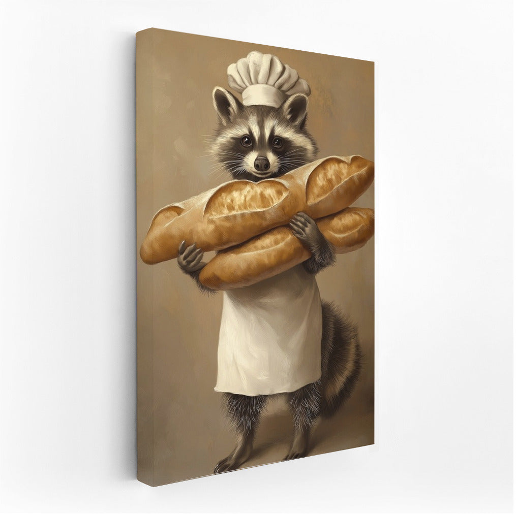 Baguette Chef in a Striped Hat