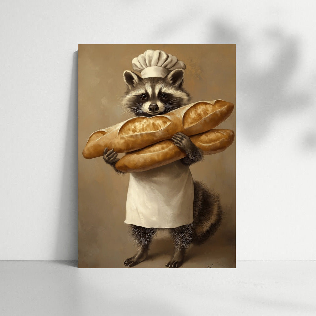 Baguette Chef in a Striped Hat