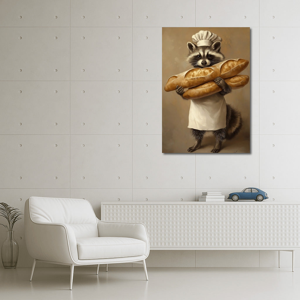 Baguette Chef in a Striped Hat