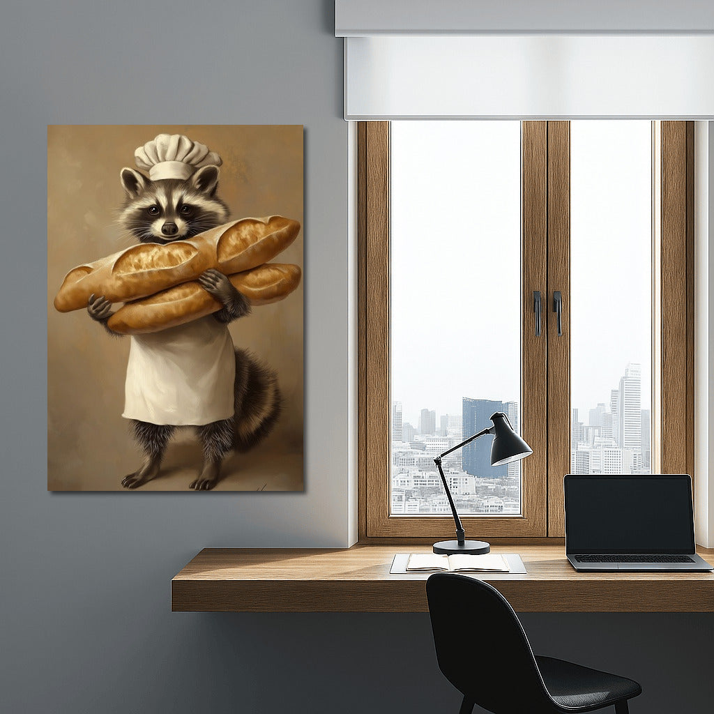 Baguette Chef in a Striped Hat