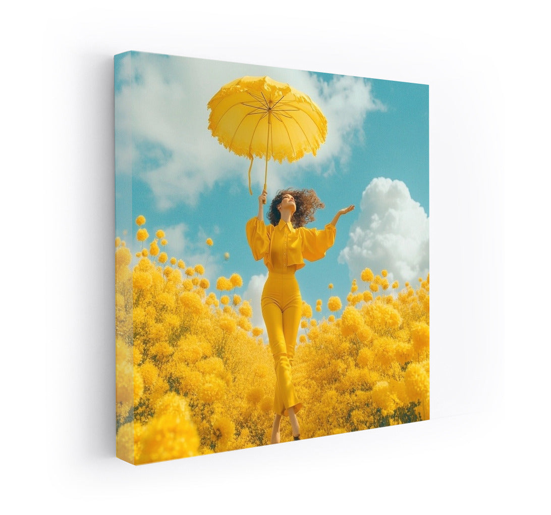 Umbrella in the Ocean of Summer Flowers