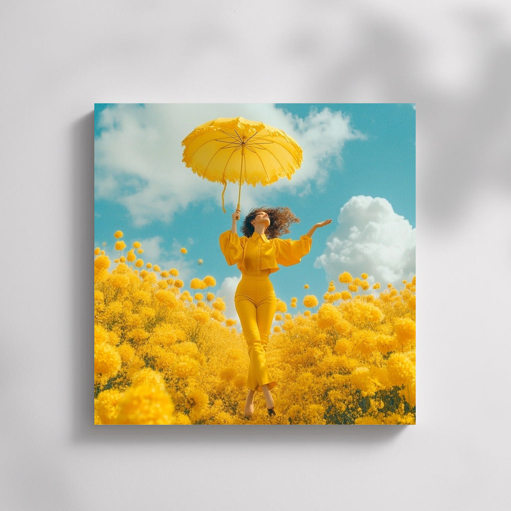 Umbrella in the Ocean of Summer Flowers