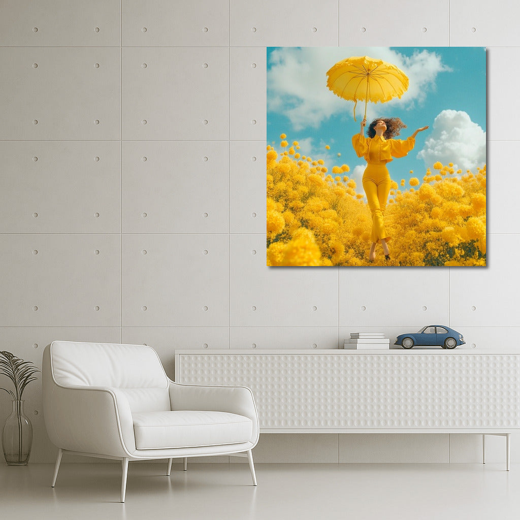 Umbrella in the Ocean of Summer Flowers