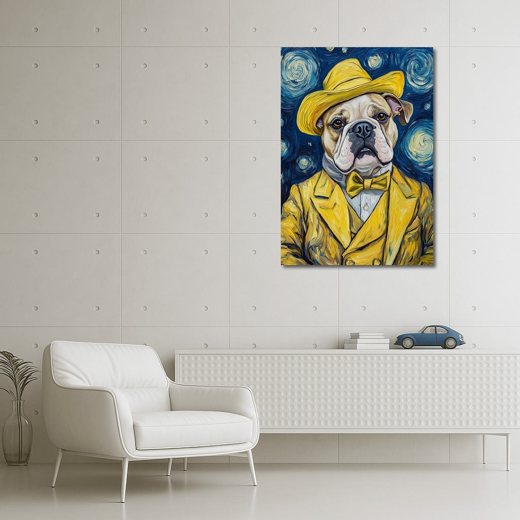 Gallant Bulldog Under the Stars