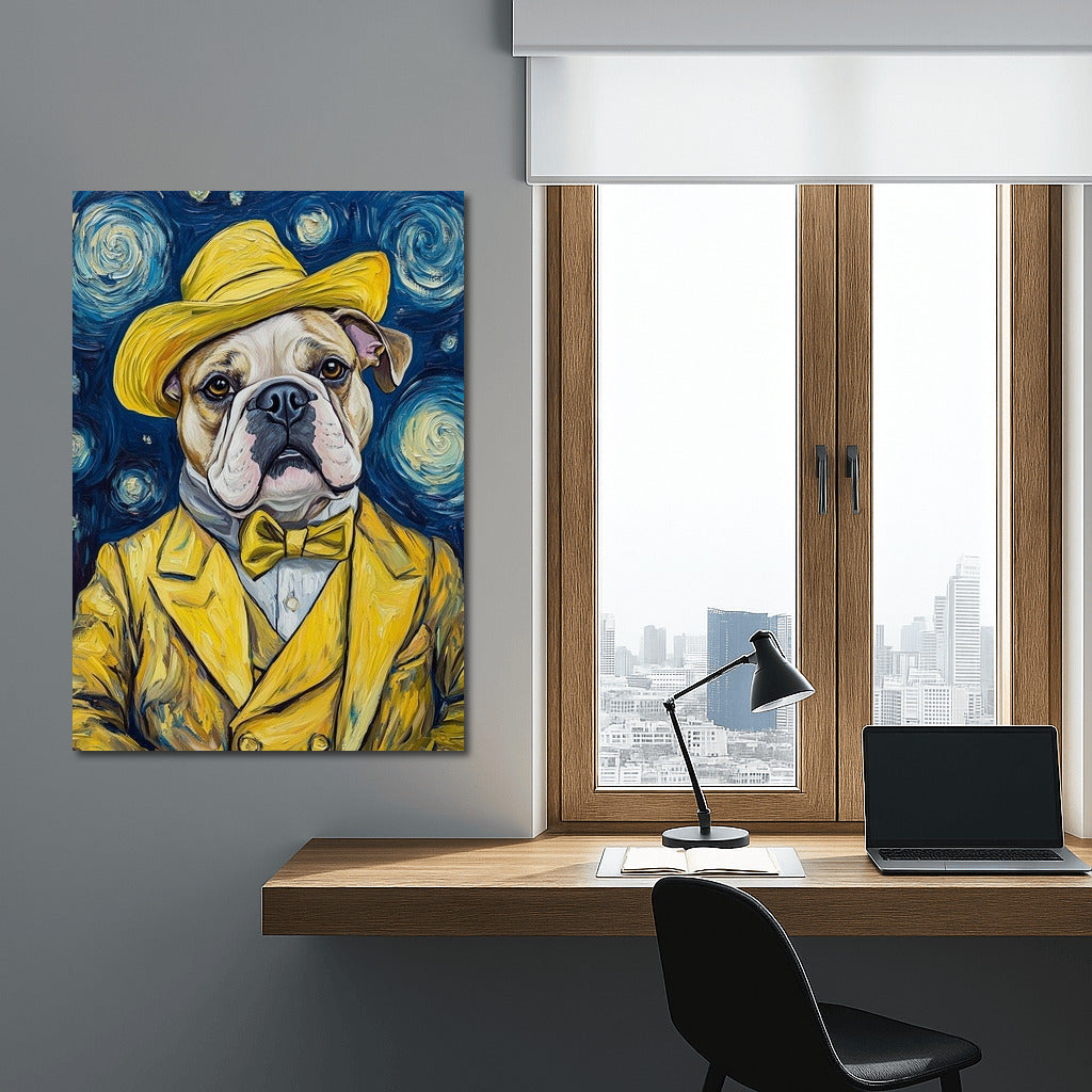 Gallant Bulldog Under the Stars
