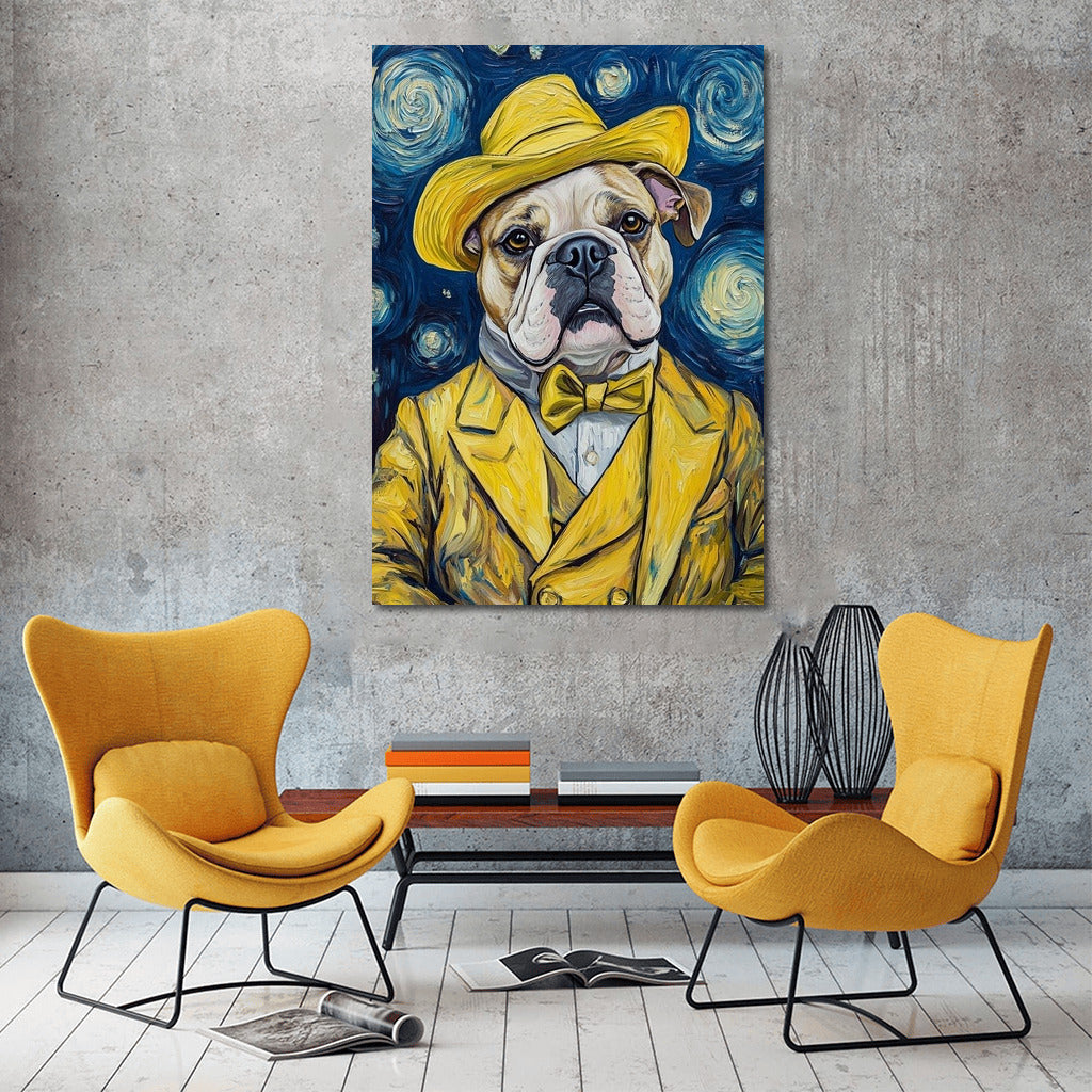 Gallant Bulldog Under the Stars