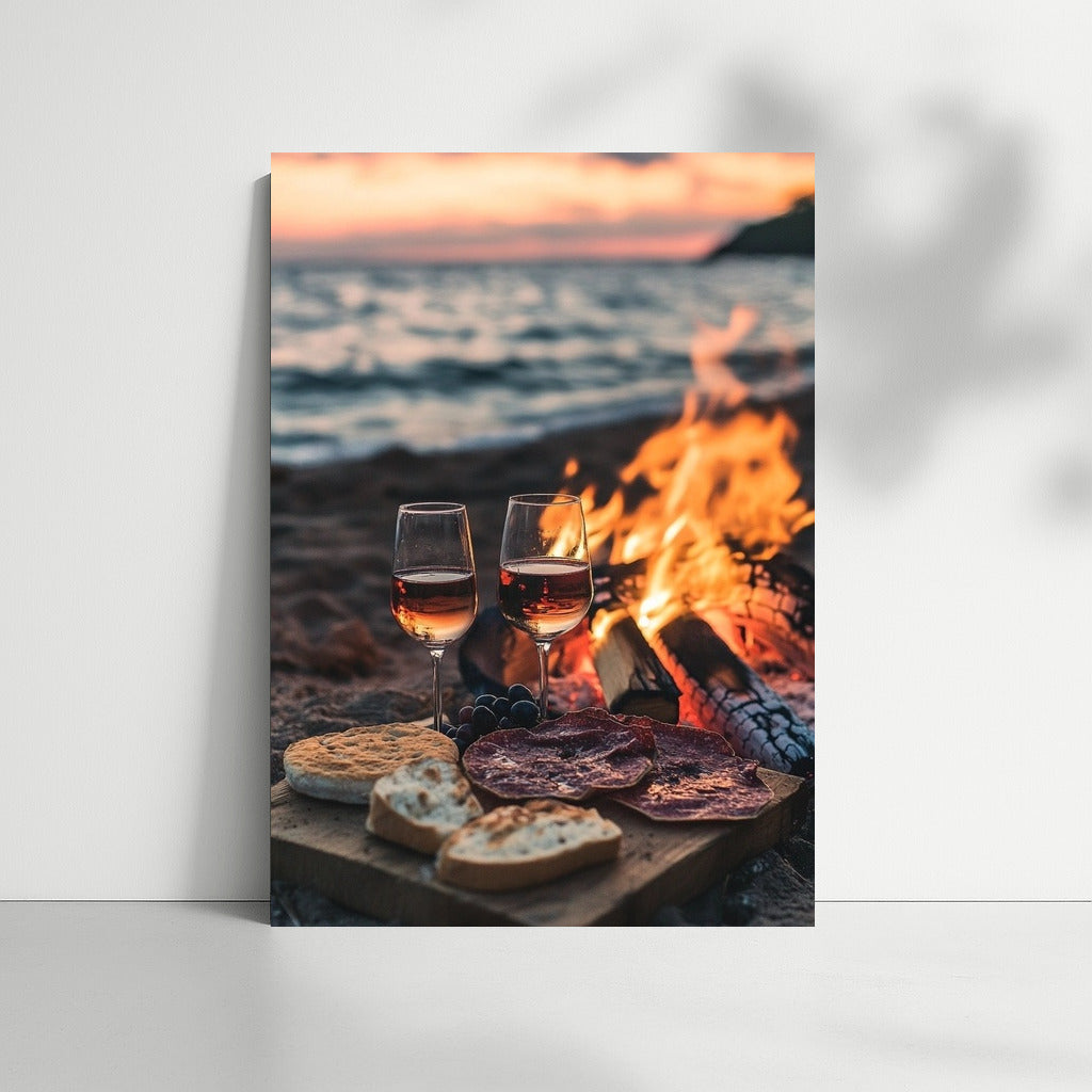 Wine Evening by the Sea Campfire