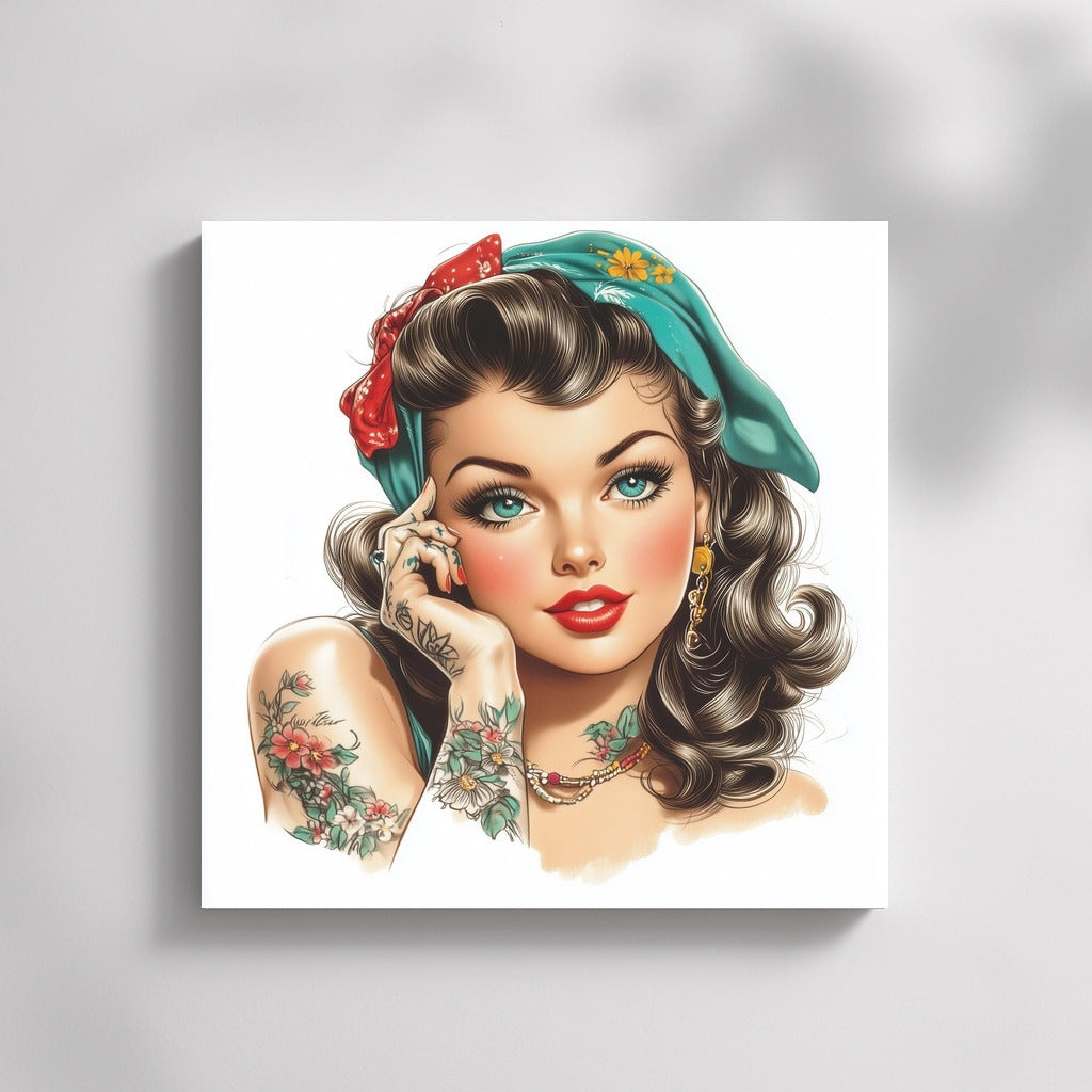 Tattooed Muse in Retro Style