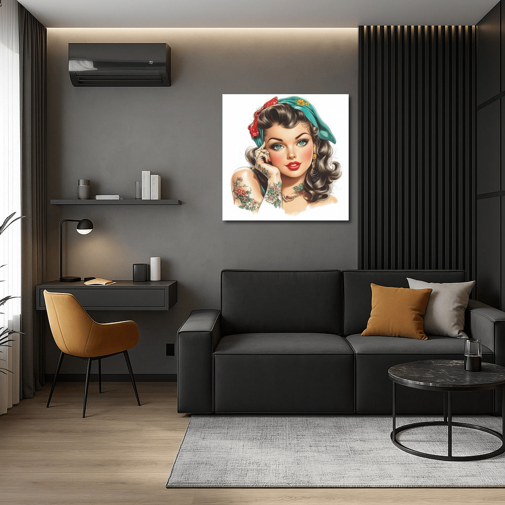 Tattooed Muse in Retro Style