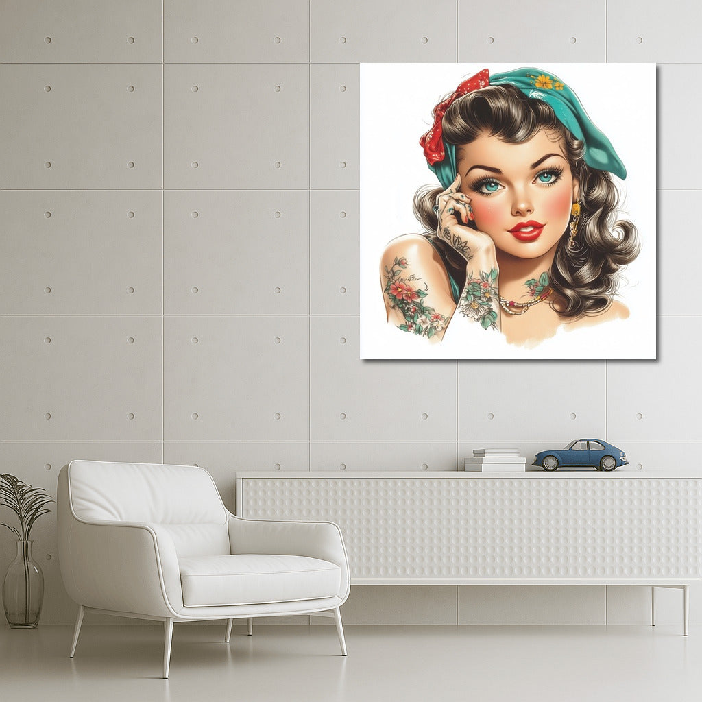 Tattooed Muse in Retro Style