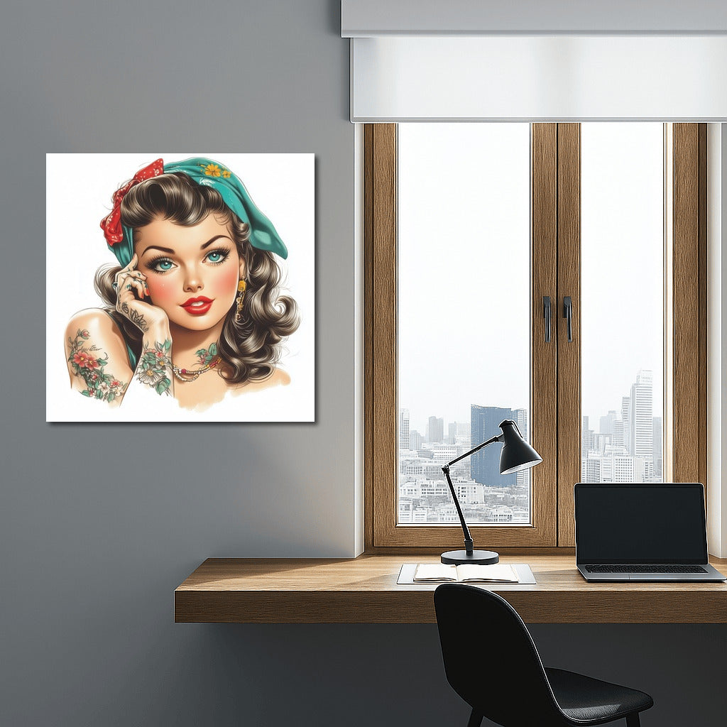 Tattooed Muse in Retro Style