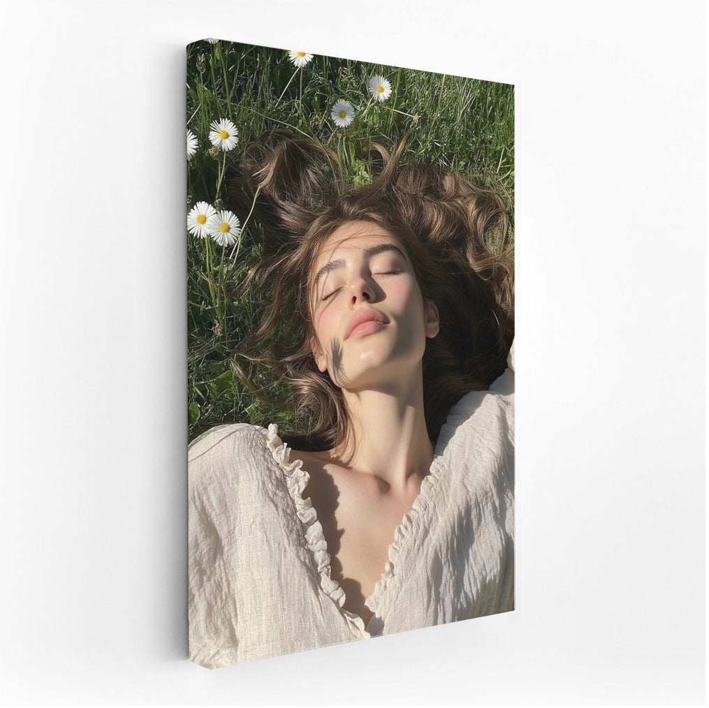 Sunny Tenderness: Girl in a Chamomile Field