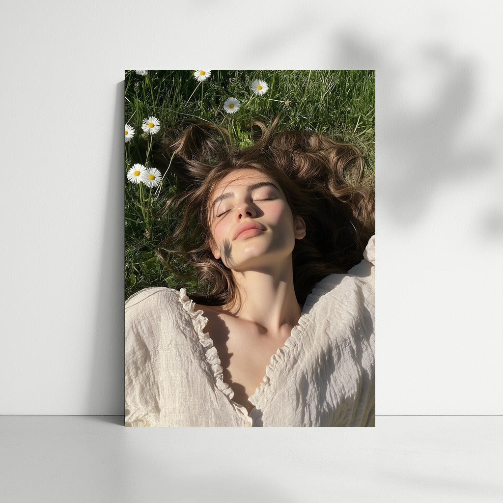 Sunny Tenderness: Girl in a Chamomile Field
