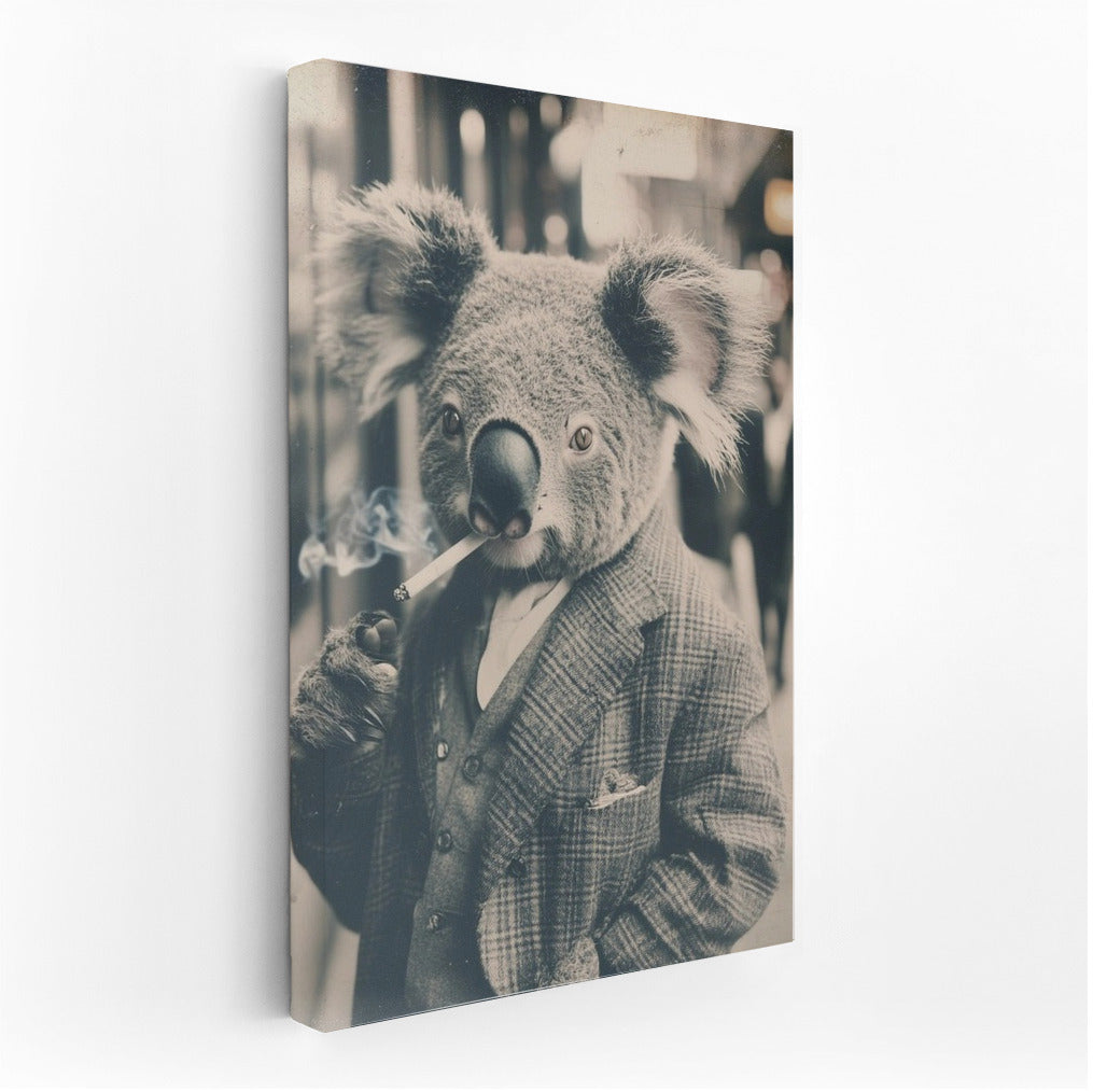 Smoky Gentleman: Koala in a Tuxedo