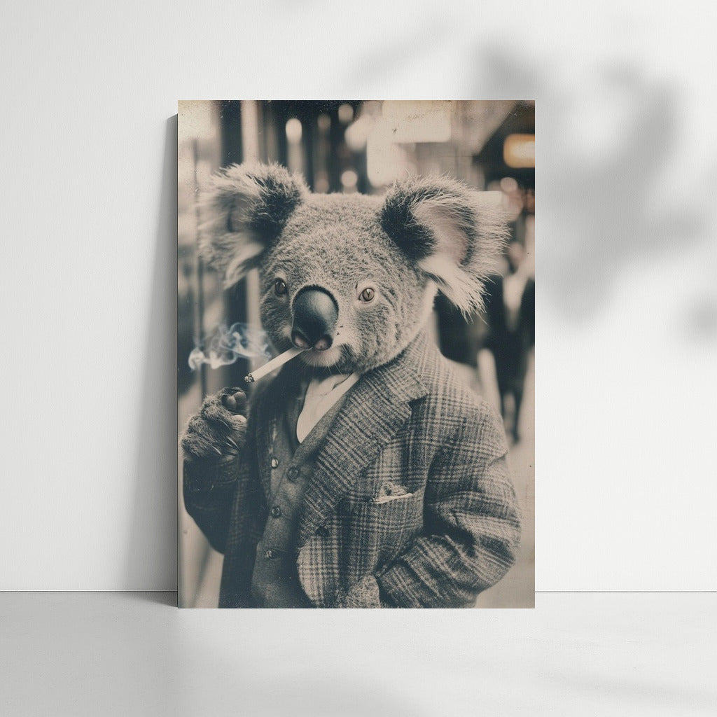 Smoky Gentleman: Koala in a Tuxedo