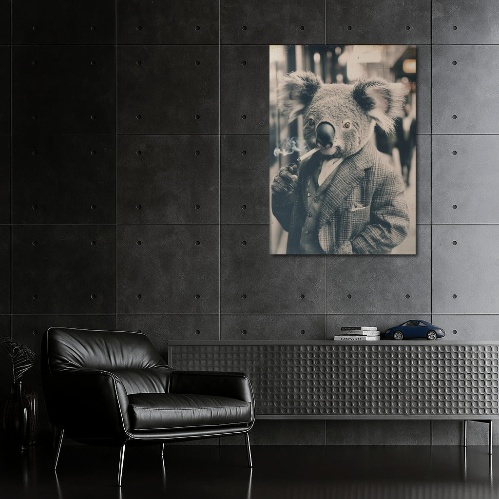 Smoky Gentleman: Koala in a Tuxedo