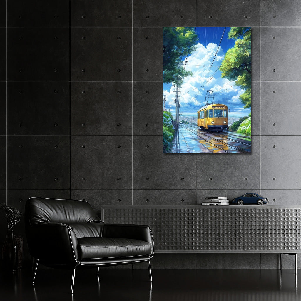 The Golden Tram in the Rainy Dance