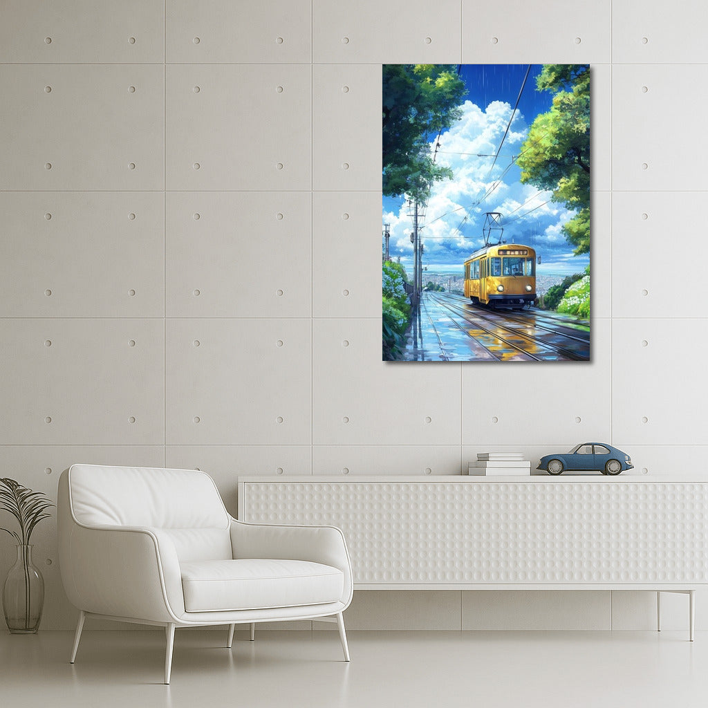 The Golden Tram in the Rainy Dance