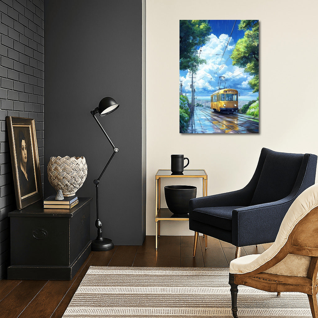 The Golden Tram in the Rainy Dance