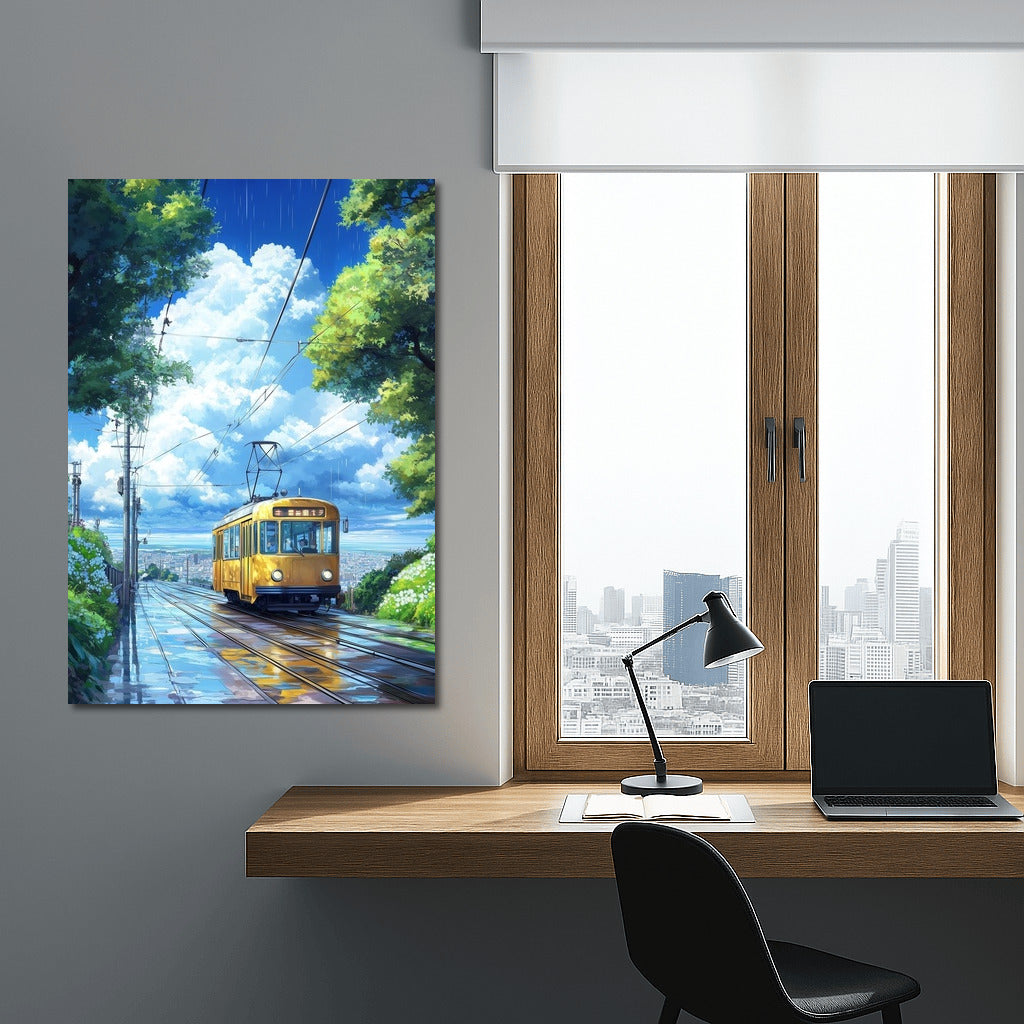 The Golden Tram in the Rainy Dance