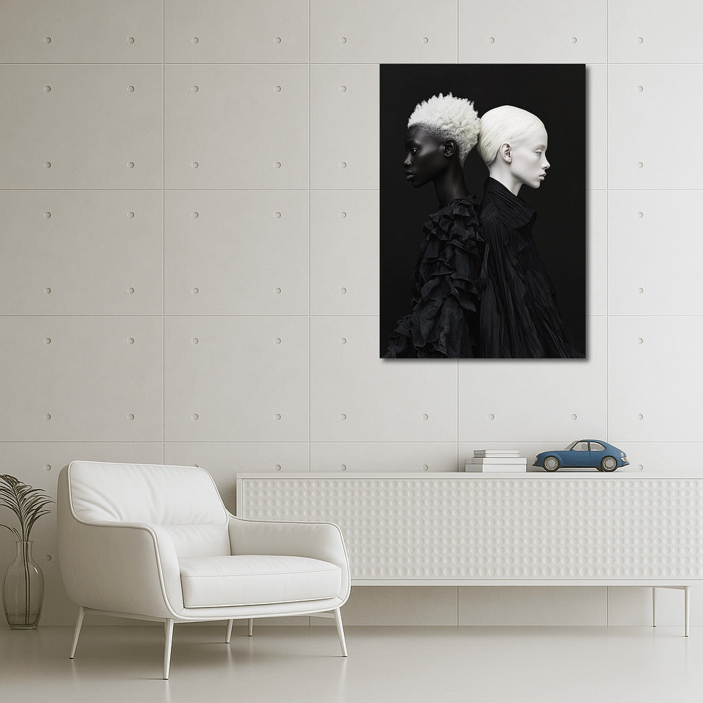 Dance of Contrasts: Two Figures in Harmony