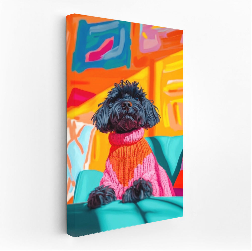 Fashionable Dog in the World of Colors