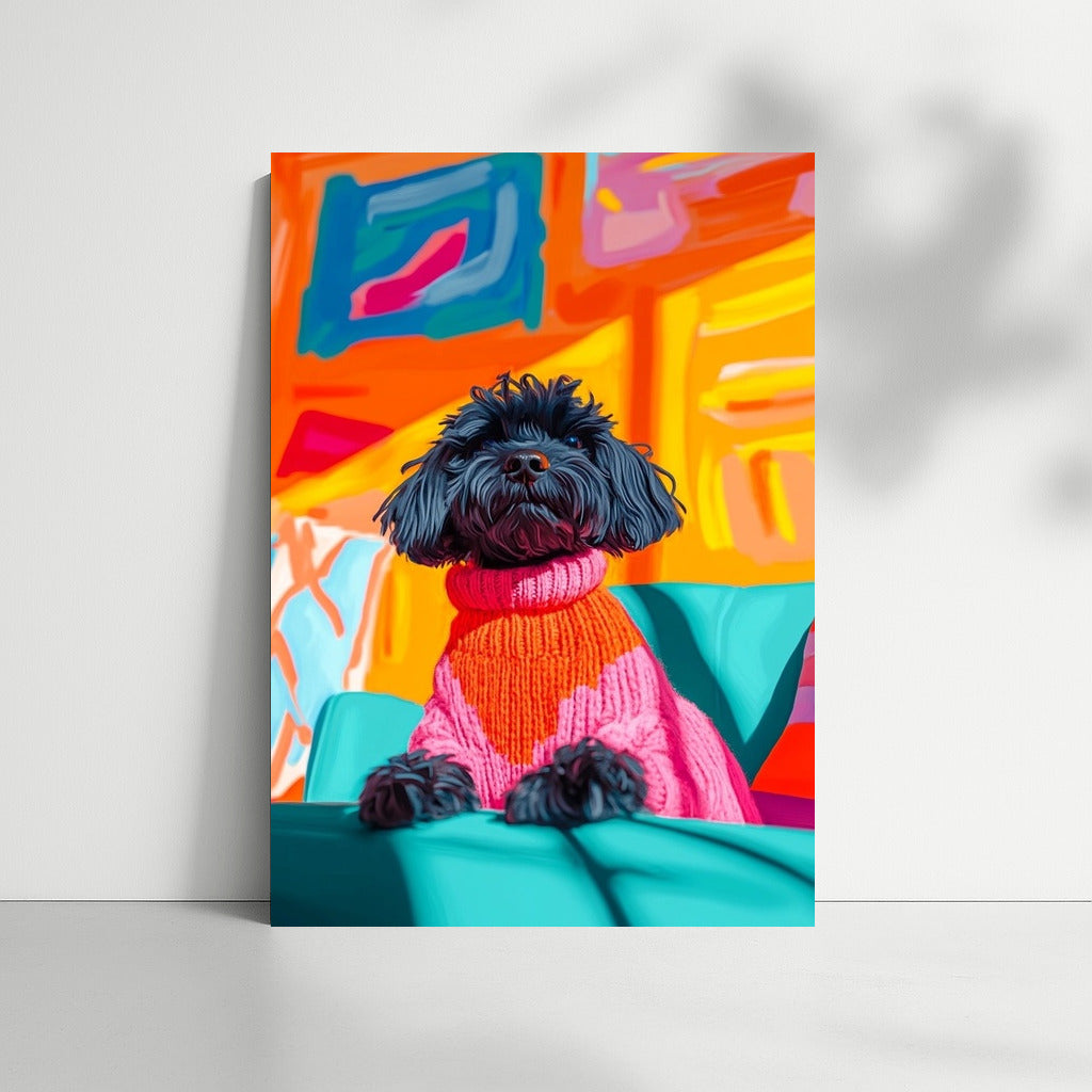 Fashionable Dog in the World of Colors