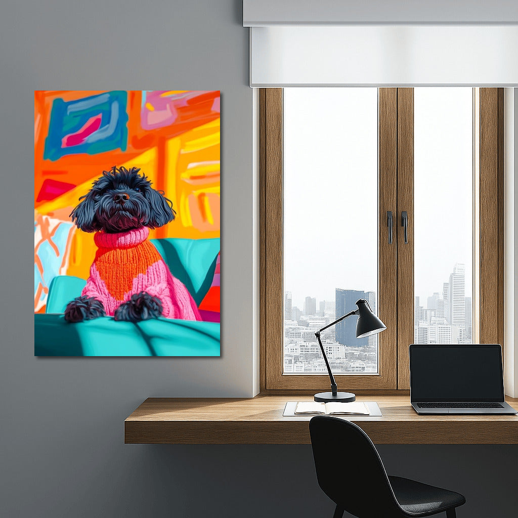 Fashionable Dog in the World of Colors